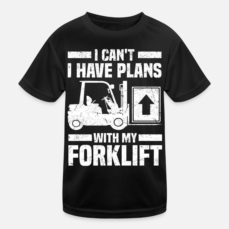Gabelstaplerfahrer | Gabelstapler Beruf Geschenke - Kinder Funktions-T-Shirt - Schwarz