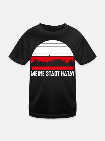 Meine Stadt Hatay | Hatay Geschenkidee - Kinder Funktions-T-Shirt - Schwarz - Vorne