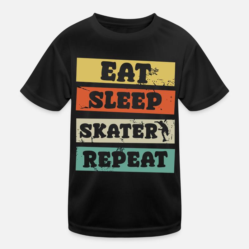 eat sleep skater repeat Kinder Funktions-T-Shirt