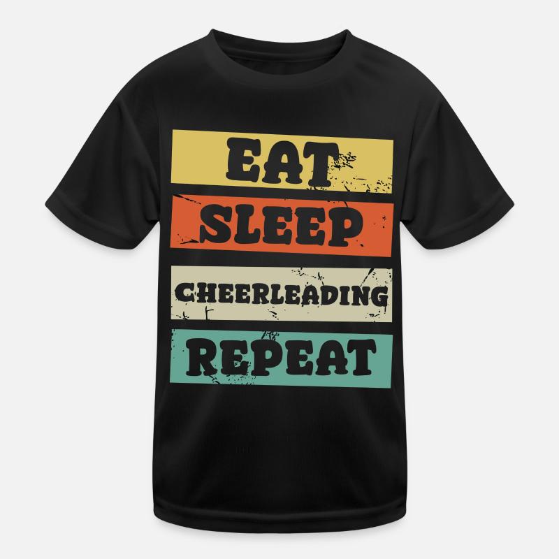 eat sleep cheerleading repeat Kinder Funktions-T-Shirt