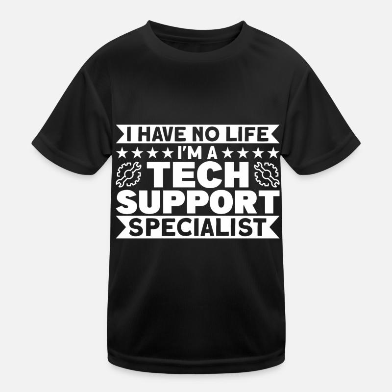 Tech Support Technischer Support Support Geschenk - Kinder Funktions-T-Shirt - Schwarz