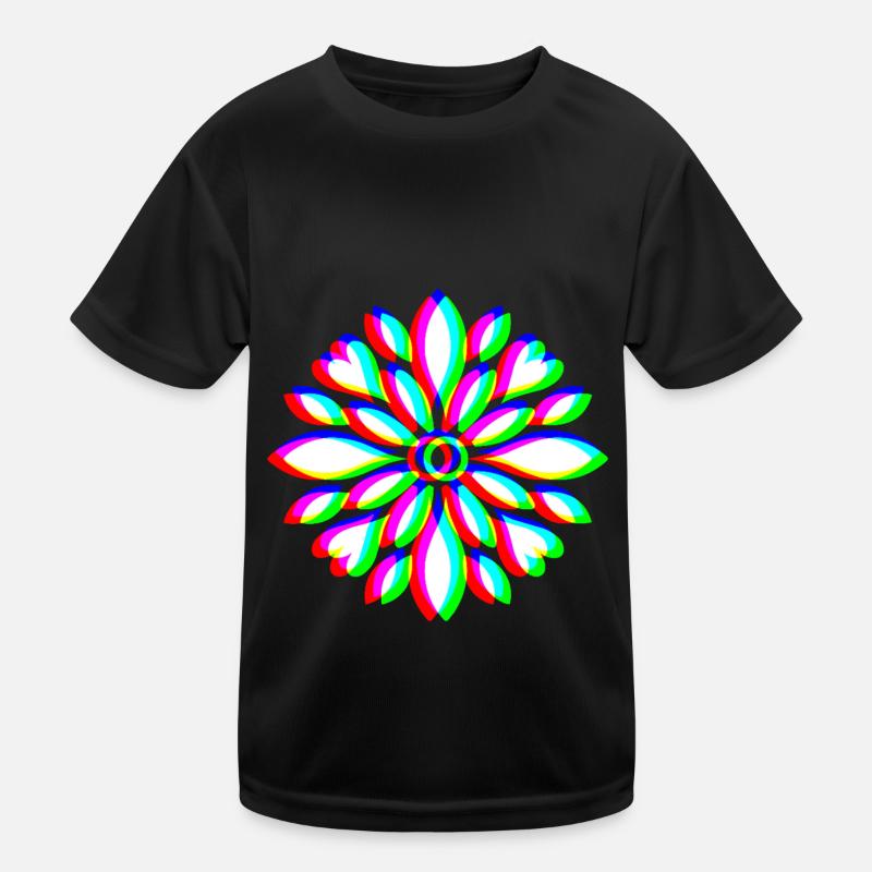 EDM Florales Mandala Kinder Funktions-T-Shirt