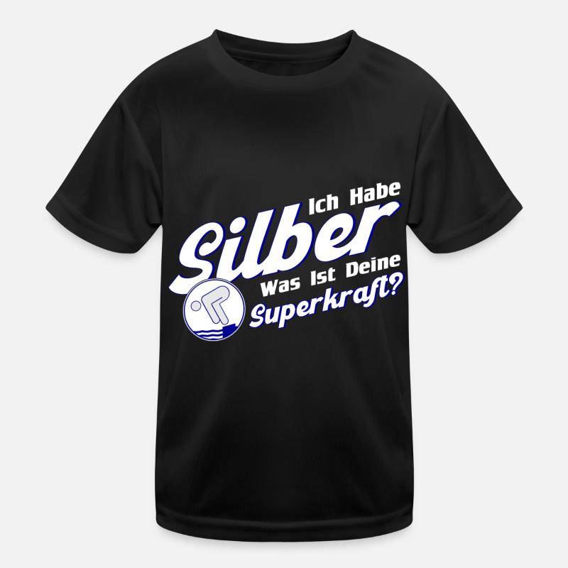 Schwimmer Schwimmprüfung Silber Geschenk Kinder Funktions-T-Shirt