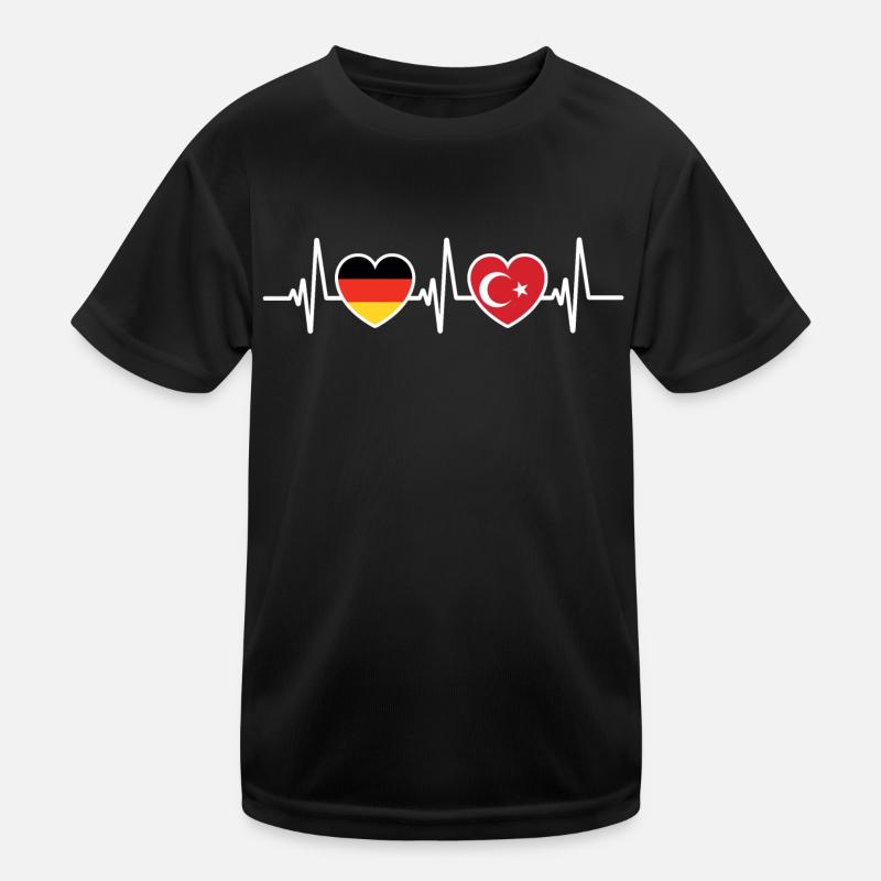 Germany and Turkey Turkish Flags Patriot Kids Functional T-Shirt
