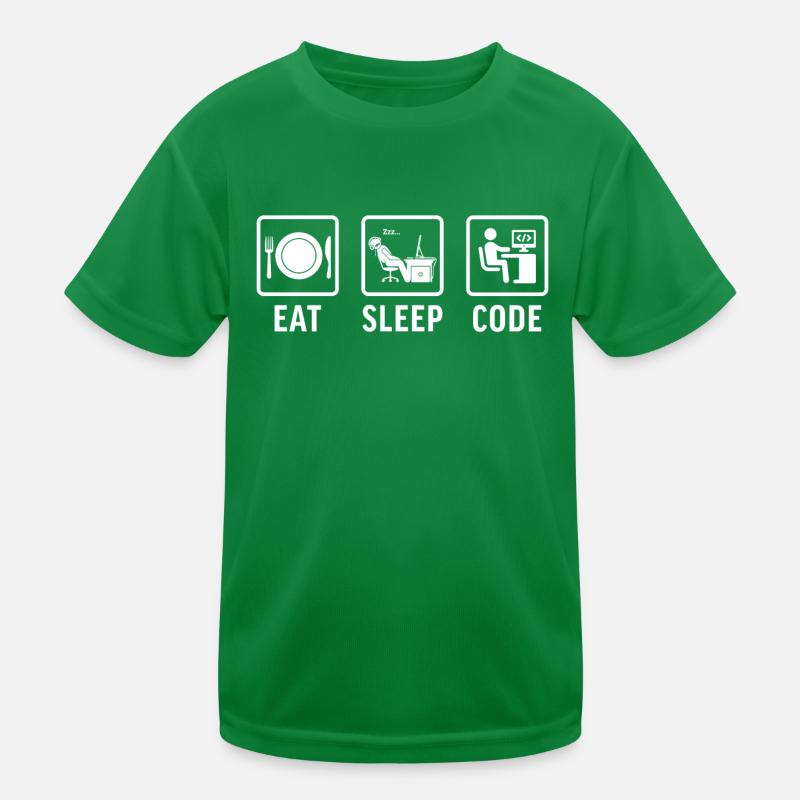 drôle de programmeur de t-shirt manger du code du sommeil T-shirt sport Enfant