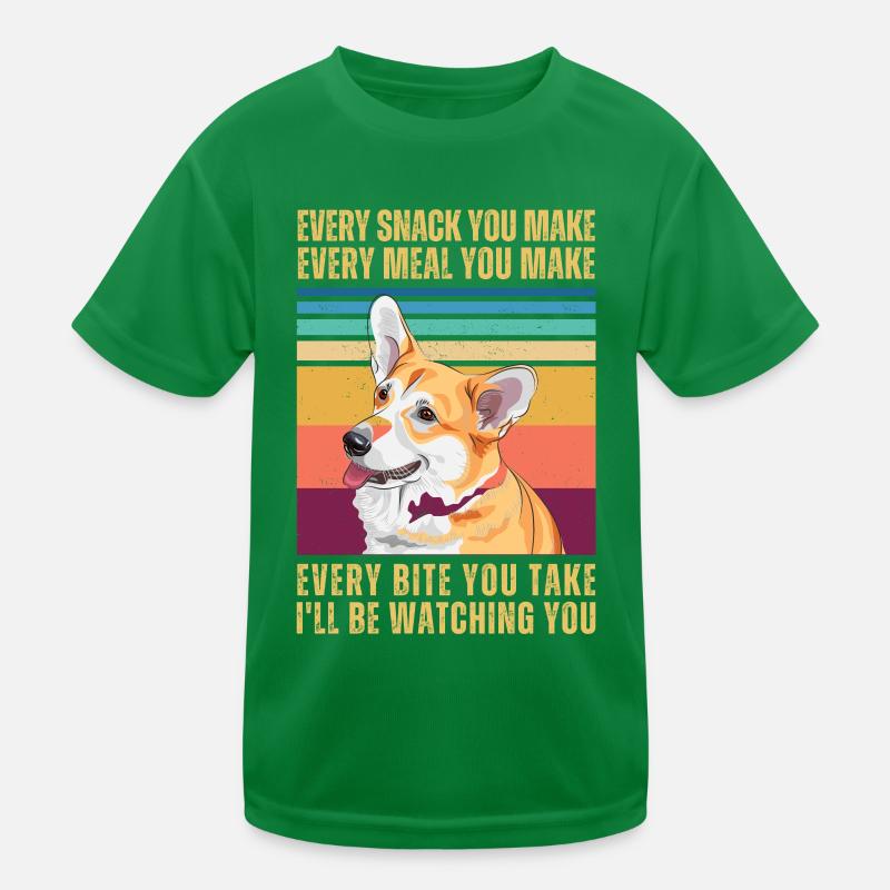 CORGI BEOBACHTEN Kinder Funktions-T-Shirt