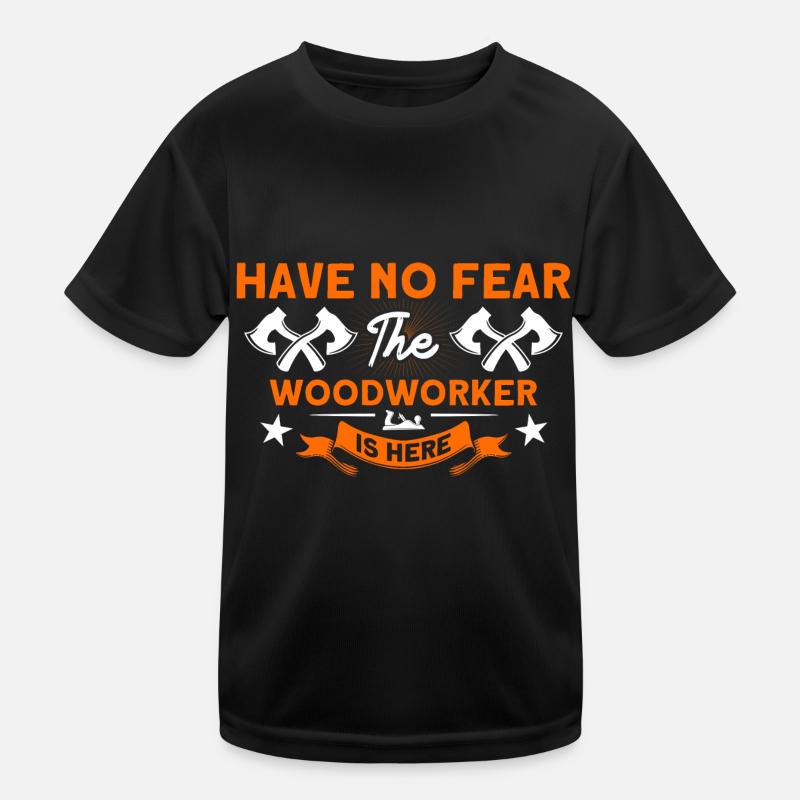 Der Holzhandwerker ist da Zimmerer Kinder Funktions-T-Shirt