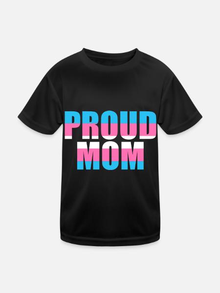 Stolze Mama Transgender LGBT Geschenk Transsexuell - Kinder Funktions-T-Shirt - Schwarz - Vorne