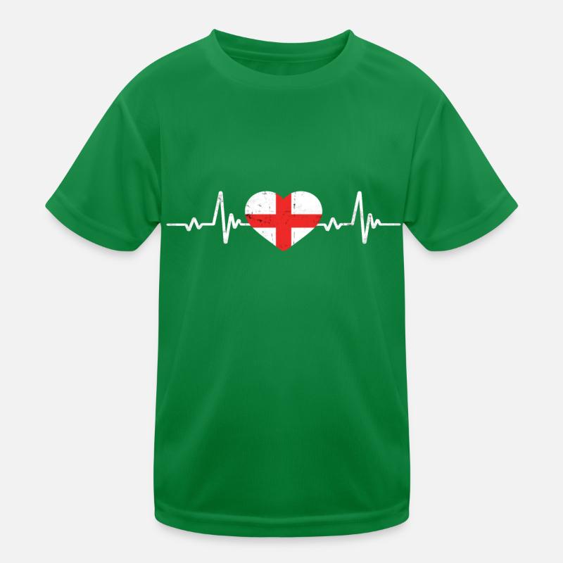 England Herz Englische Flagge Retro Kinder Funktions-T-Shirt