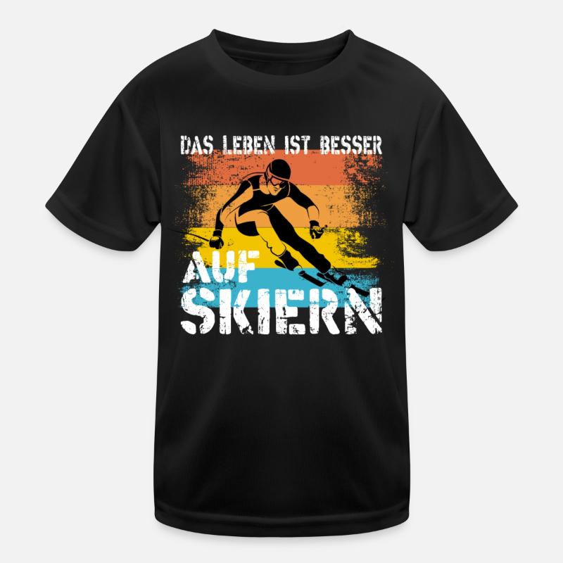 Das Leben ist besser auf Skiern Abfahrt Kinder Funktions-T-Shirt