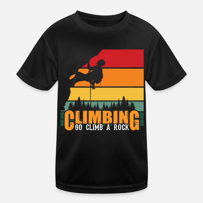 Climbing, mountains, via ferrata, rocks, climbers Kids Functional T-Shirt