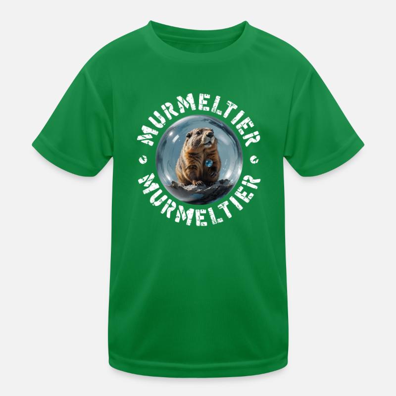 Murmeltier Marmot Alpen Bewohner Berge Kinder Funktions-T-Shirt