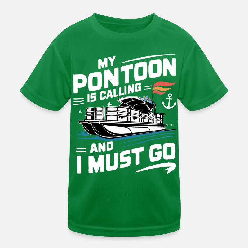 Pontonboot Kapitän Ponton Boote Kinder Funktions-T-Shirt