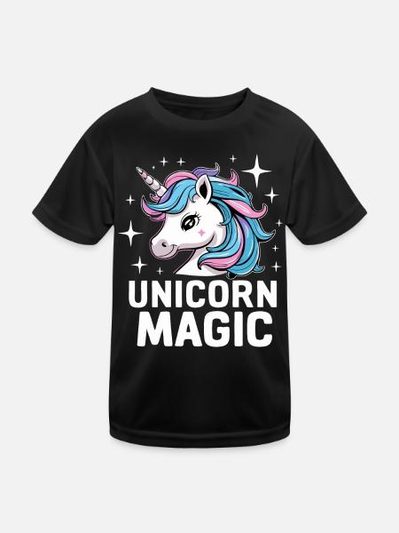 Unicorn Unicorns Fairy Tale Magical - Kids Functional T-Shirt - black - Front