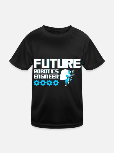 Robot Robotique Ingénieur Costume Robot - T-shirt sport Enfant - noir - Devant