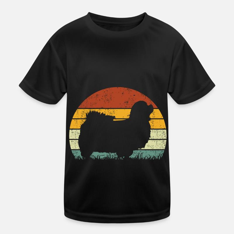 Tibetan Spaniel Dog Vintage Retro Kids Functional T-Shirt
