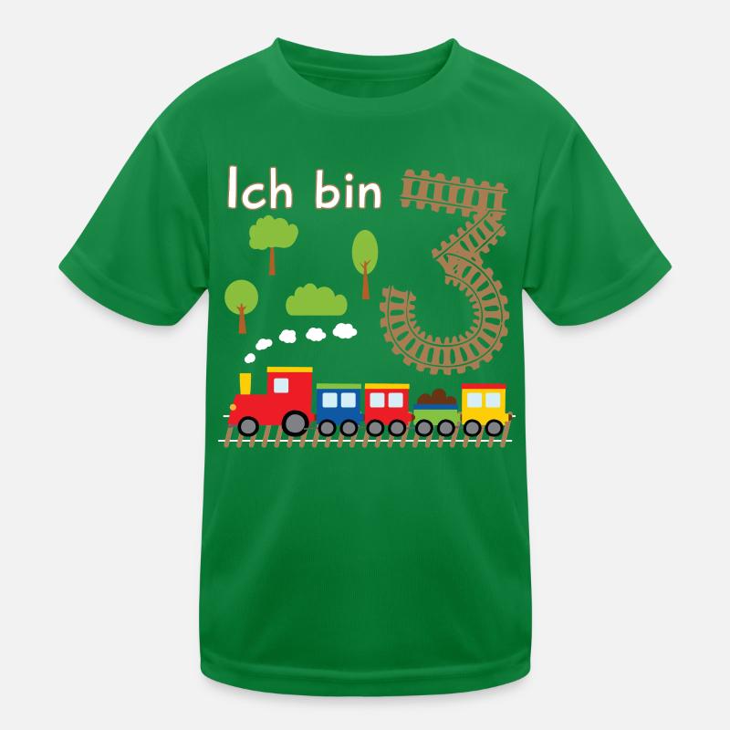 Junge Geburtstagsshirt 3 Jahre Geburtstag Zug Kinder Funktions-T-Shirt
