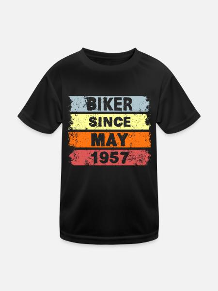 Biker since May 1957 - Birthday - Kids Functional T-Shirt - black - Front