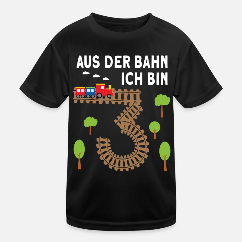 Junge Geburtstag 3 Jahre Zug Eisenbahn Geburtstag Kinder Funktions-T-Shirt
