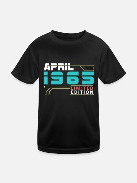 Avril 1965 - Anniversaire en avril - T-shirt sport Enfant - noir - Devant