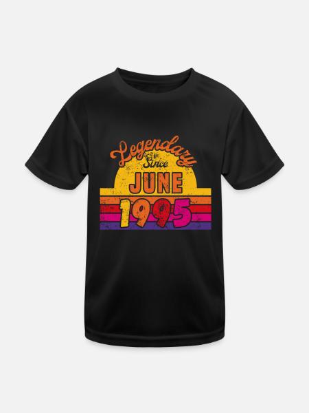 Juni 1995 - Geburtstag im Juni - Kinder Funktions-T-Shirt - Schwarz - Vorne