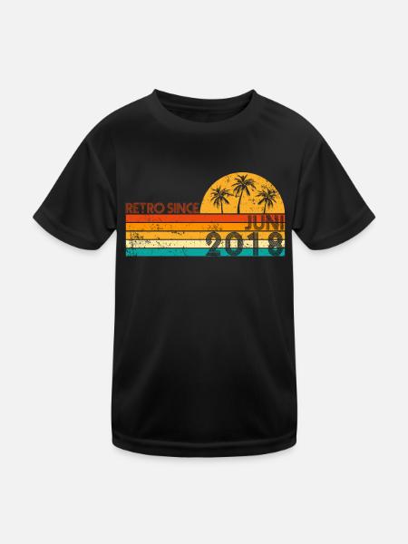 Retro since Juni 2018 - Geburtstag im Juni - Kinder Funktions-T-Shirt - Schwarz - Vorne