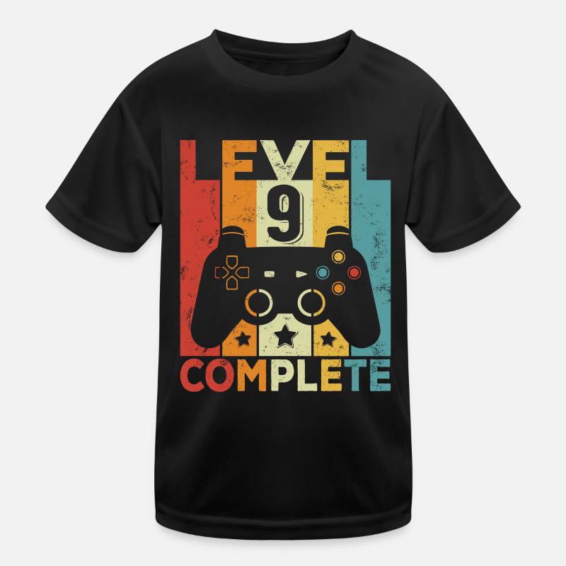 Level 9 Complete 9 Geburtstag Junge Mädchen Kinder Funktions-T-Shirt