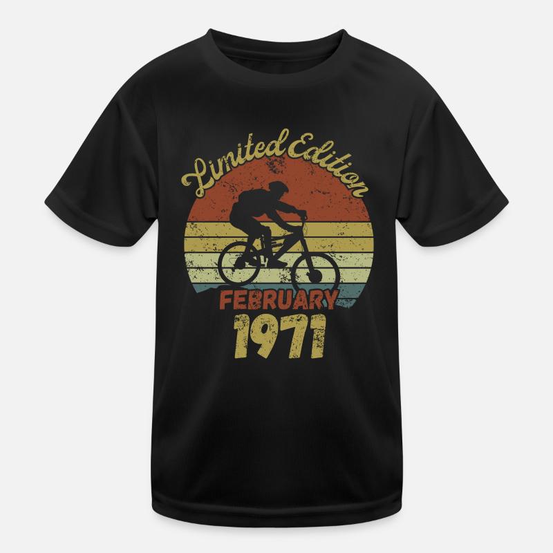 Anniversaire Vélo Vélo Février 1971 T-shirt sport Enfant
