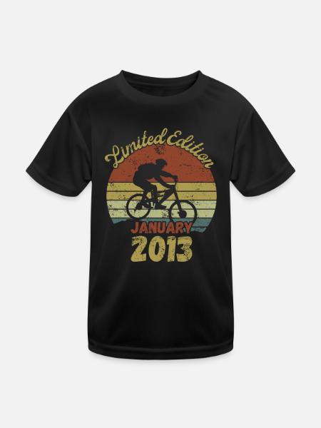 Birthday Bike Bike January 2013 - Kids Functional T-Shirt - black - Front