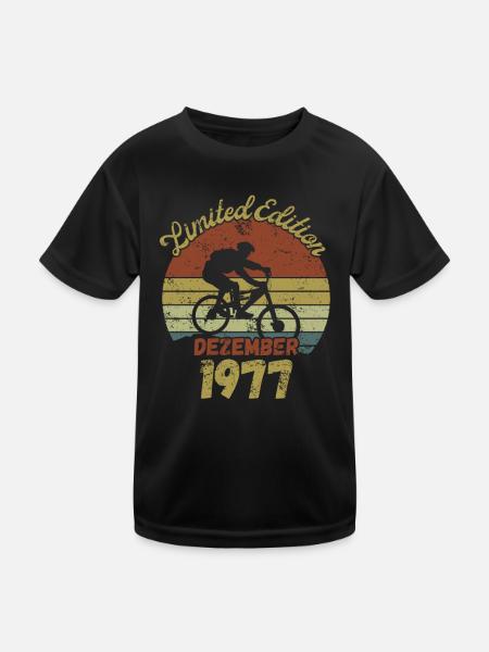 Birthday Bike Bike December 1977 - Kids Functional T-Shirt - black - Front