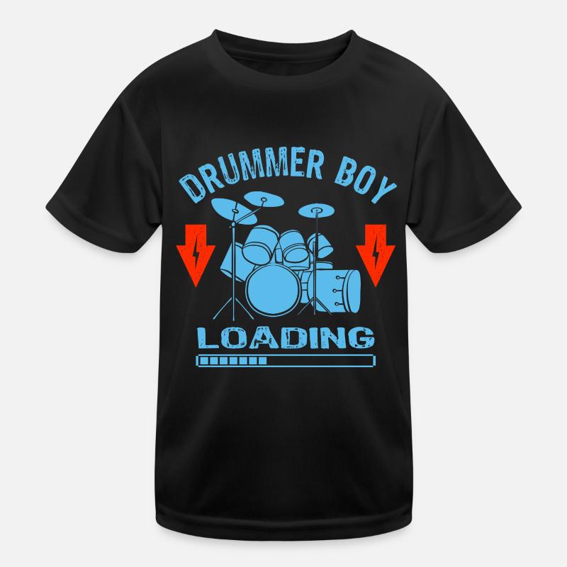 Drummer Boy Loading Drumset Cool Drummer Gift Maglietta sportiva per bambini