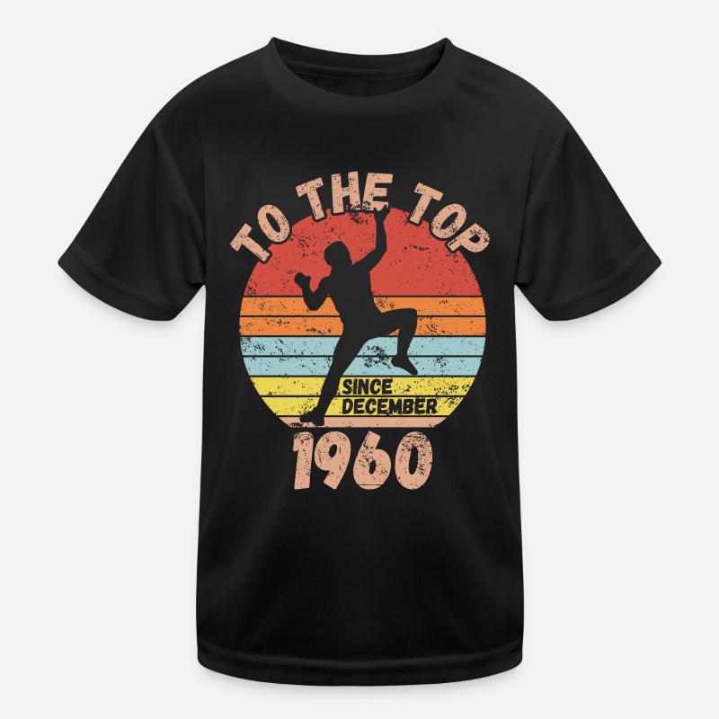Birthday Climbing Bouldering since December 1960 Kids Functional T-Shirt