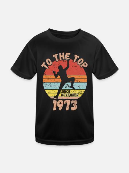 Anniversaire Escalade Bouldering depuis novembre 1973 - T-shirt sport Enfant - noir - Devant