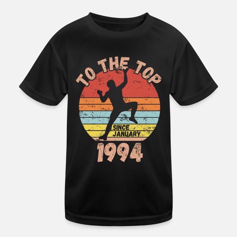 Geburtstag Klettern Bouldern seit Januar 1994 Kinder Funktions-T-Shirt