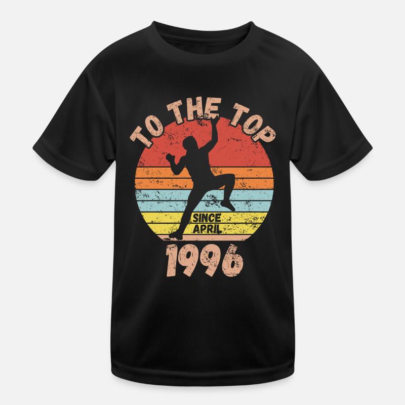 Geburtstag Klettern Bouldern seit April 1996 Kinder Funktions-T-Shirt