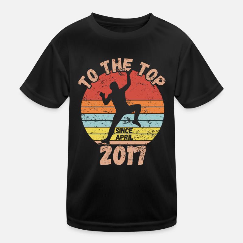 Geburtstag Klettern Bouldern seit April 2017 Kinder Funktions-T-Shirt