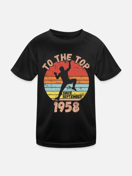 Anniversaire Escalade Bouldering depuis septembre 1958 - T-shirt sport Enfant - noir - Devant