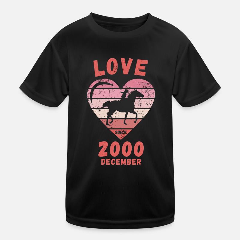 Love Horses Riding Anniversaire Décembre 2000 T-shirt sport Enfant
