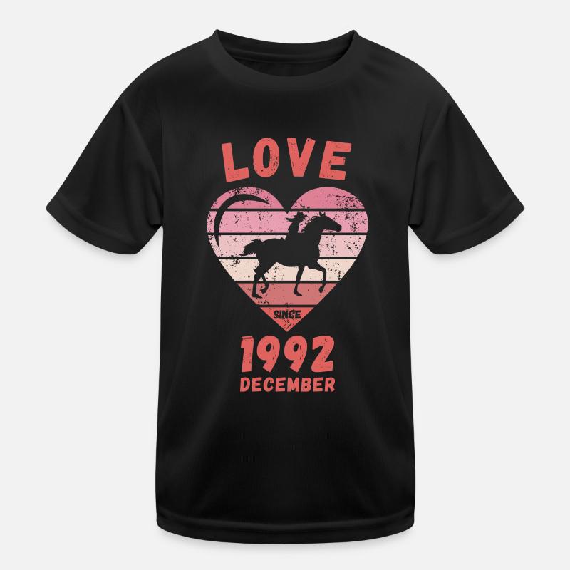 Love Pferde Reiten Geburtstag Dezember 1992 Kinder Funktions-T-Shirt