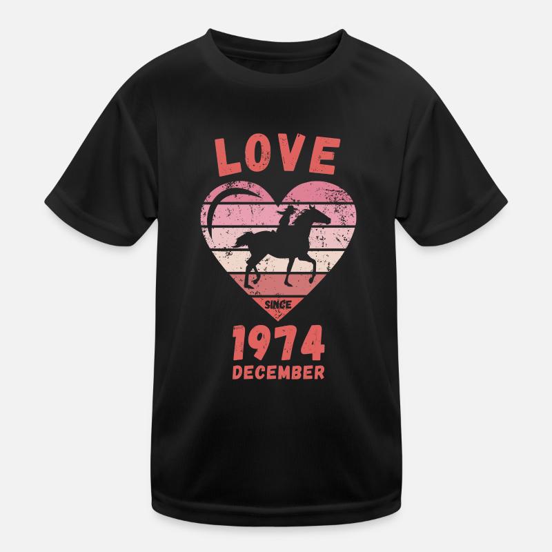 Amour équitation anniversaire Décembre 1974 T-shirt sport Enfant