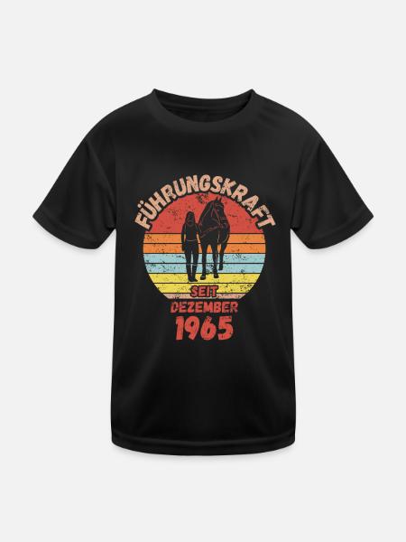 Führungskraft Reiten Geburtstag Dezember 1965 - Kinder Funktions-T-Shirt - Schwarz - Vorne