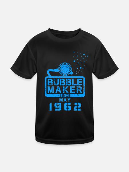 Plongeur birthday bubblemaker depuis mai 1962 - T-shirt sport Enfant - noir - Devant