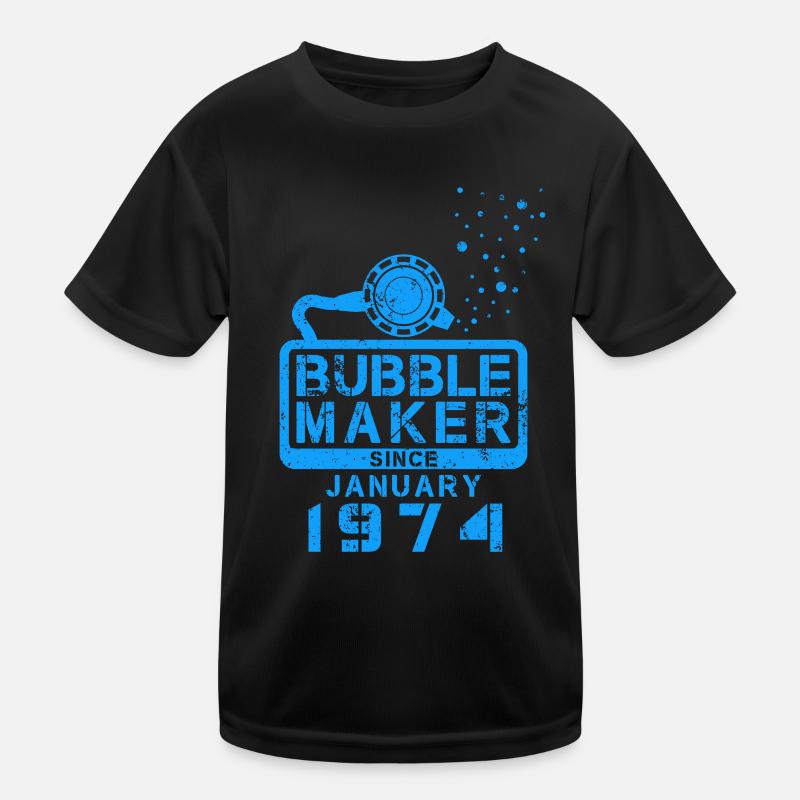 Taucher Geburtstag Bubblemaker seit Januar 1974 Kinder Funktions-T-Shirt