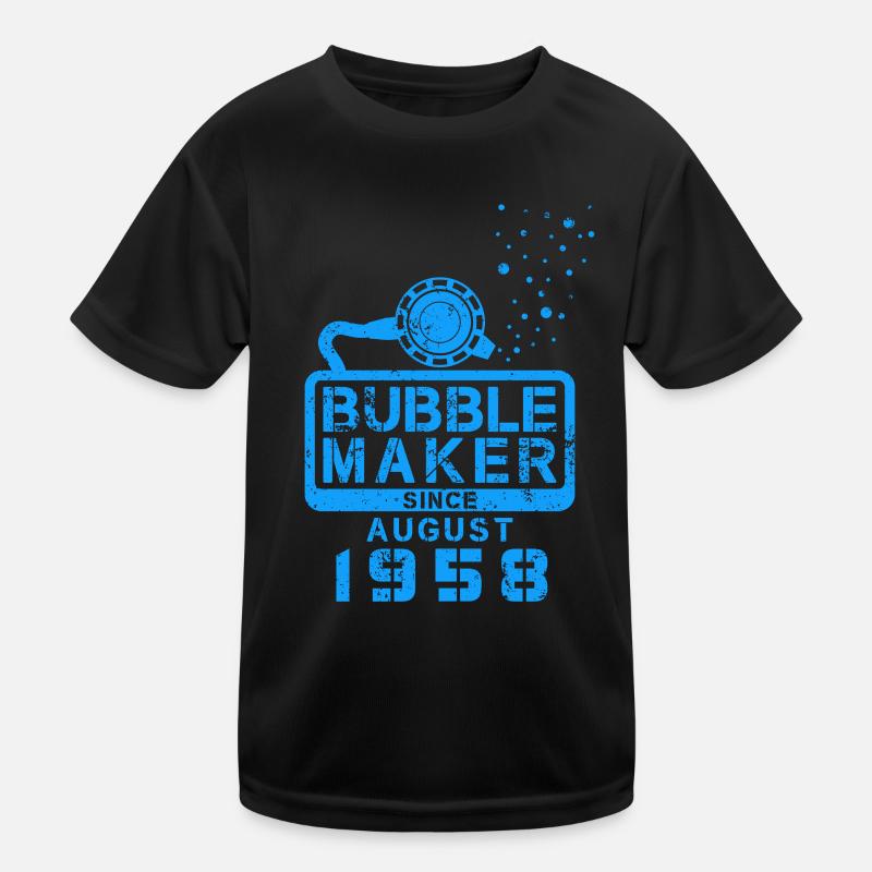 Taucher Geburtstag Bubblemaker seit August 1958 Kinder Funktions-T-Shirt