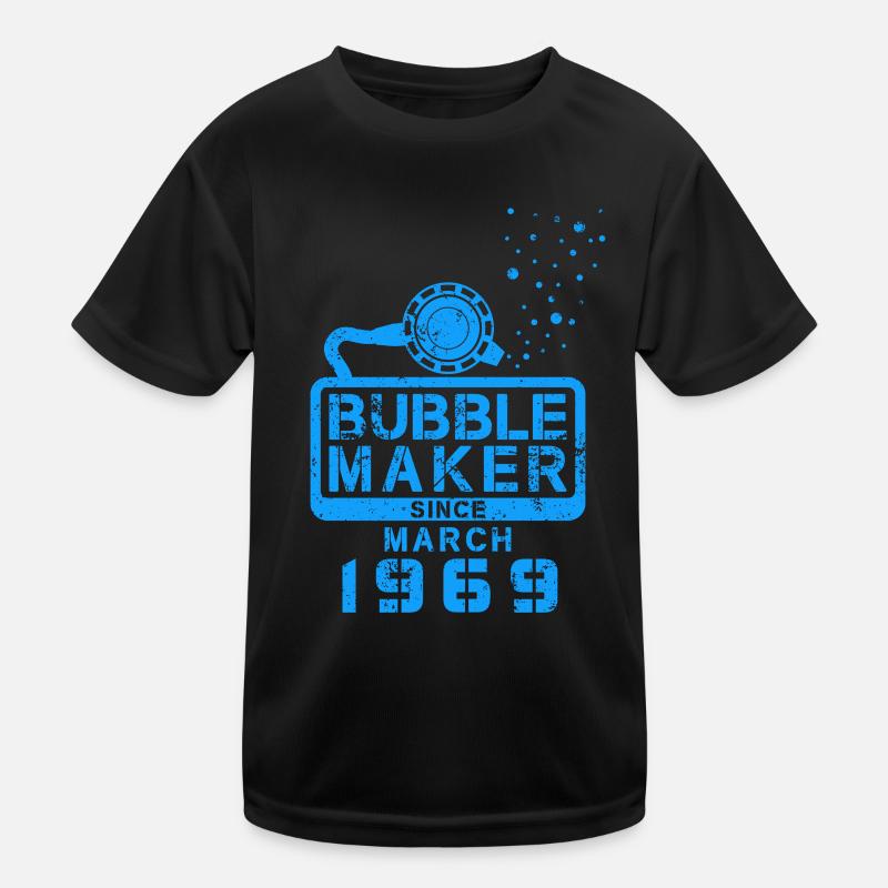Taucher Geburtstag Bubblemaker seit März 1969 Kinder Funktions-T-Shirt