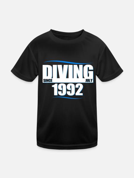 Anniversaire du plongeur - Plongée depuis juillet 1992 - T-shirt sport Enfant - noir - Devant