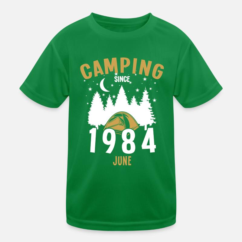 Geburtstag: Camping seit Juni 1984 Zelten Kinder Funktions-T-Shirt