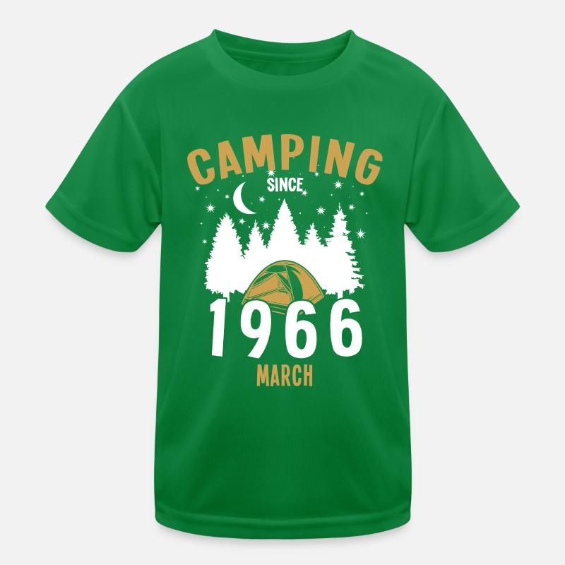 Birthday: Camping since March 1966 Zelten Kids Functional T-Shirt