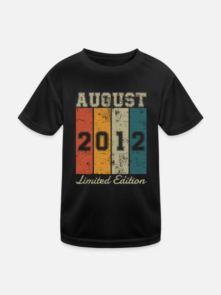 Date de naissance: Août 2012 - Limited Edition Retro - T-shirt sport Enfant - noir - Devant