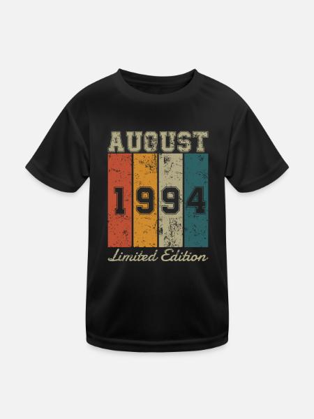 Date de naissance: Août 1994 - Edition Limitée Rétro - T-shirt sport Enfant - noir - Devant